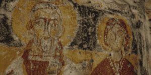 Affresco bizantino firmato del pittore Teofilatto nella Cripta di Santa Cristina, Carpignano Salentino