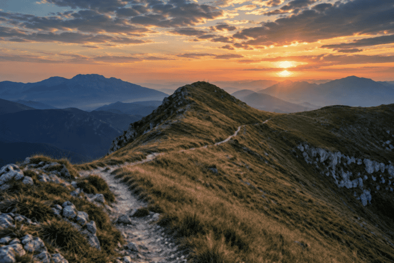 Sentiero dell’Appennino all’alba, immagine simbolo dell’arte della parola e della scrittura di viaggio consapevole